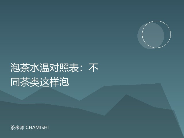 泡茶水温对照表：不同茶类这样泡